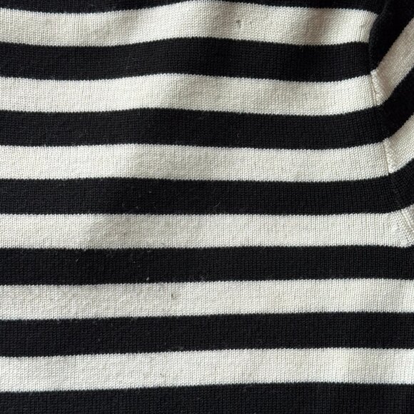 Dana Buchman Vintage Wool Striped V Neck Collared Sweater, M - Picture 15 of 16